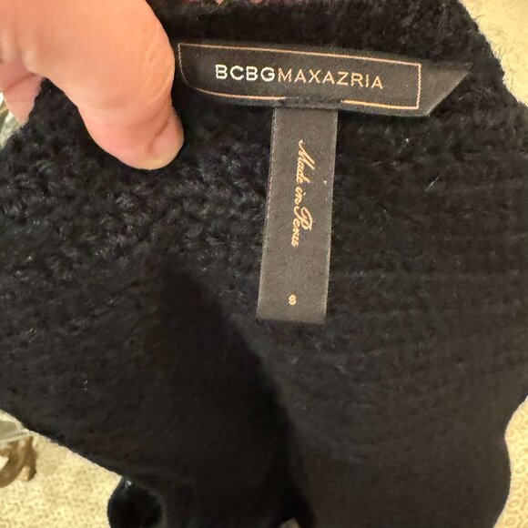🖤 BCBGMAXAZRIA Black Textured Alpaca Blend Knit Vest – Size Small - Picture 7 of 9